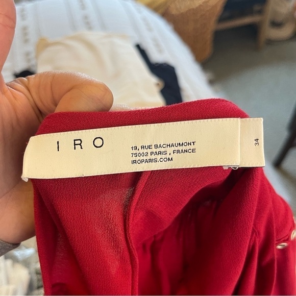 IRO OFI Flutter Sleeve Grommet Blouse Red Size XS Excellent Condition - Picture 6 of 9